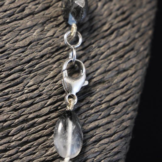 Halfedelsteen begkristallen Halssnoer met zilveren slot 00379405+00395256