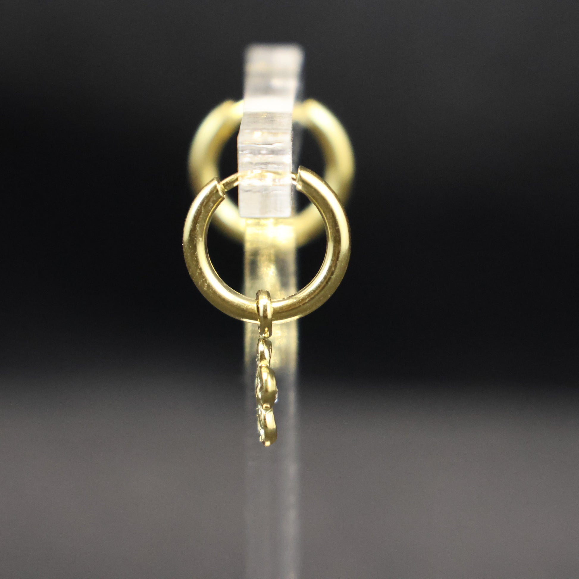 zijaanzicht Roestvrij Stalen gele Oorbellen bloem met zirkonia