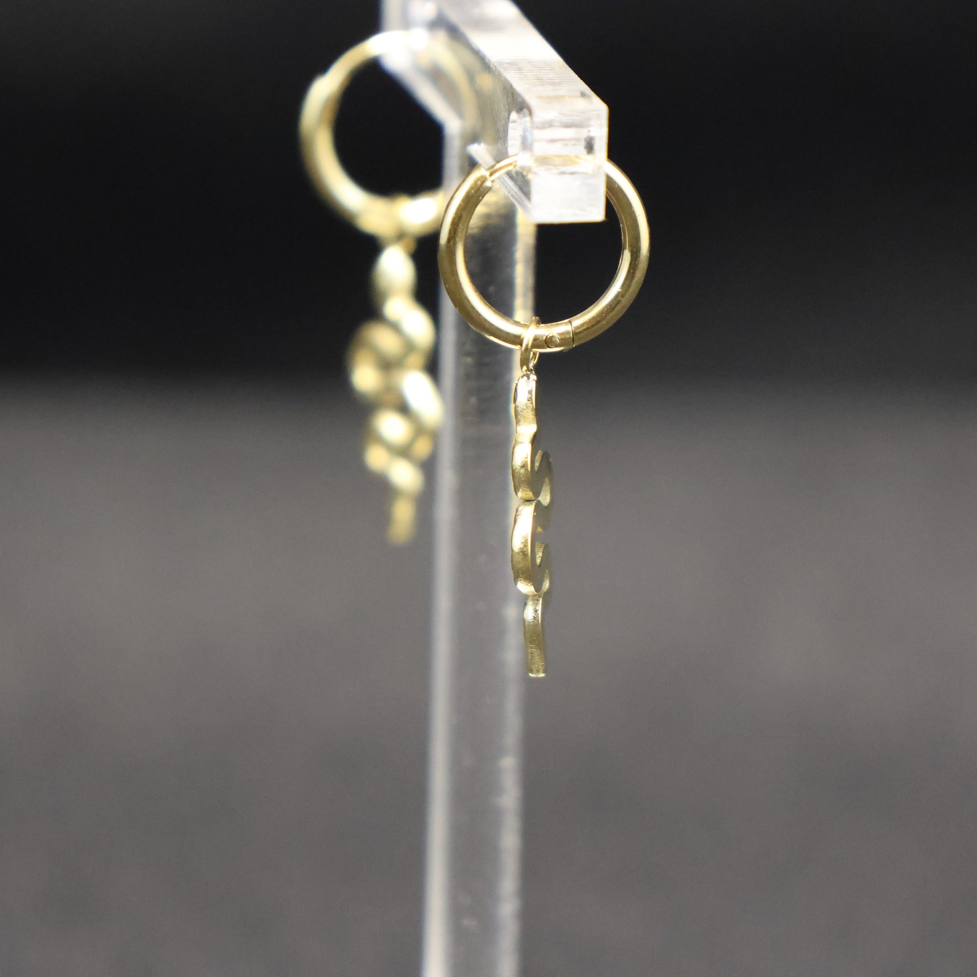 Zijaanzicht Roestvrij Stalen gele Oorbellen slang