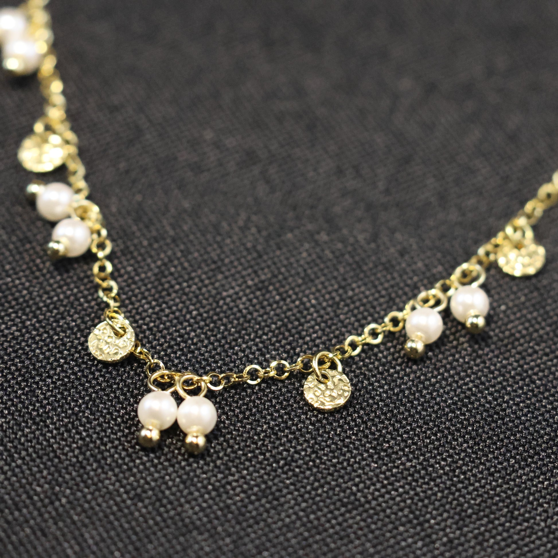 Roestvrij Stalen Halsketting met parelbedeltjes