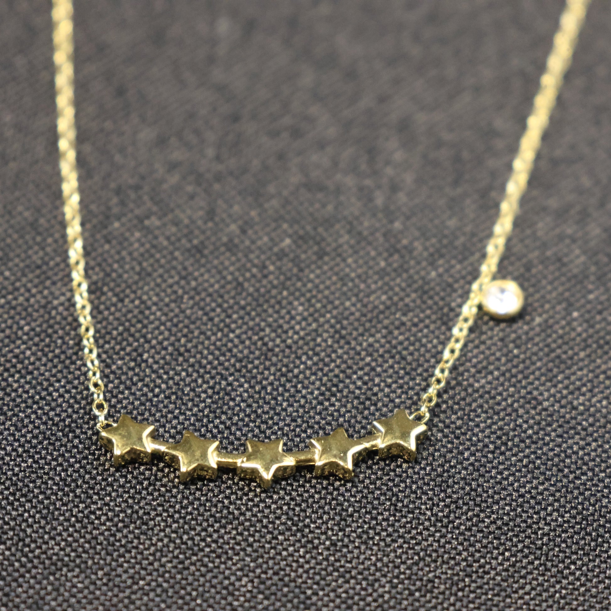 Roestvrij Stalen gele fantasie Halsketting met sterren hanger