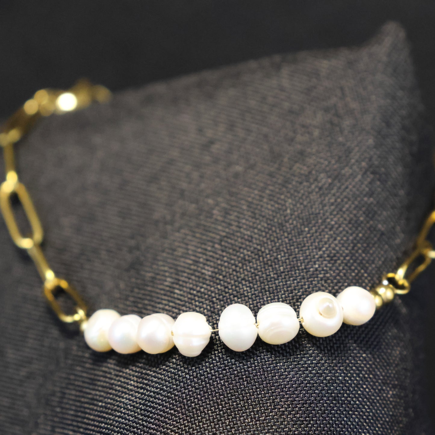 Roestvrij Stalen gele fantasie Armband met parels