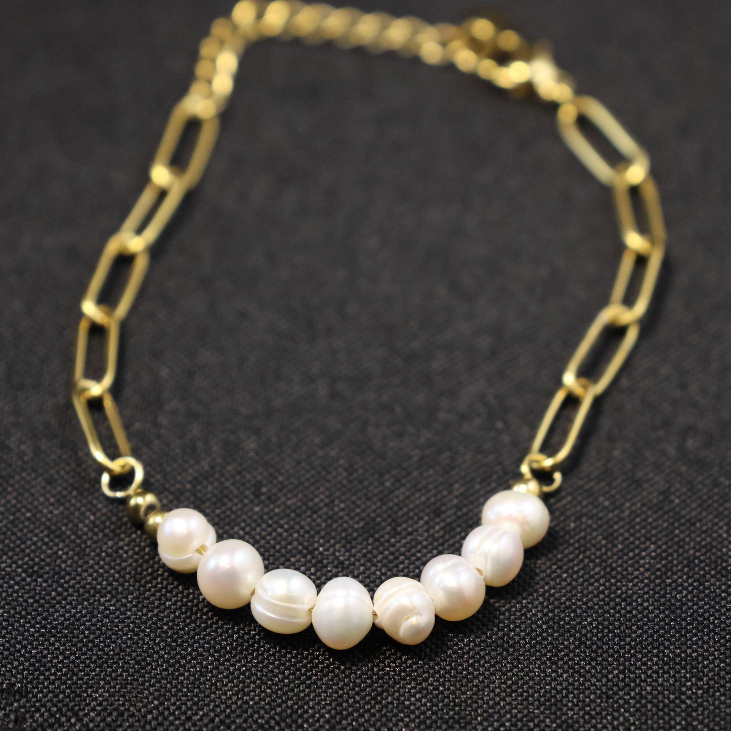 Roestvrij Stalen gele fantasie Armband met parels