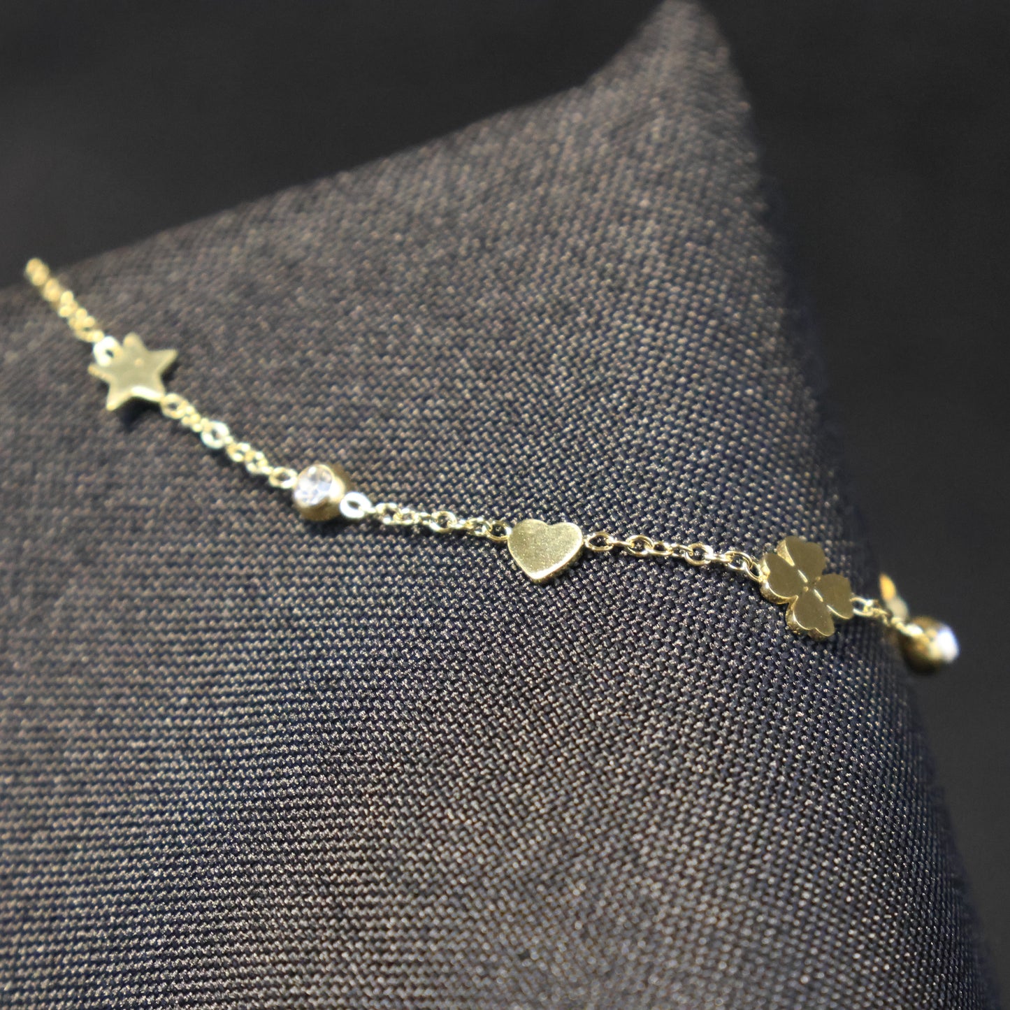 Roestvrij Stalen gele fantasie Armband klaver hartje ster