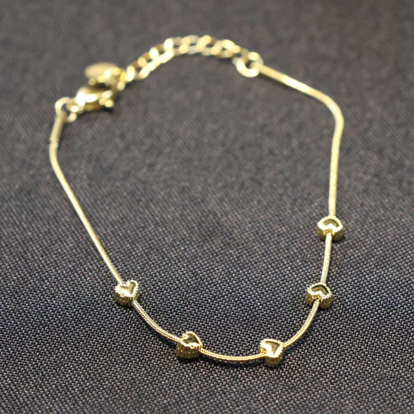 Roestvrij Stalen fijne gele fantasie hartjes Armband