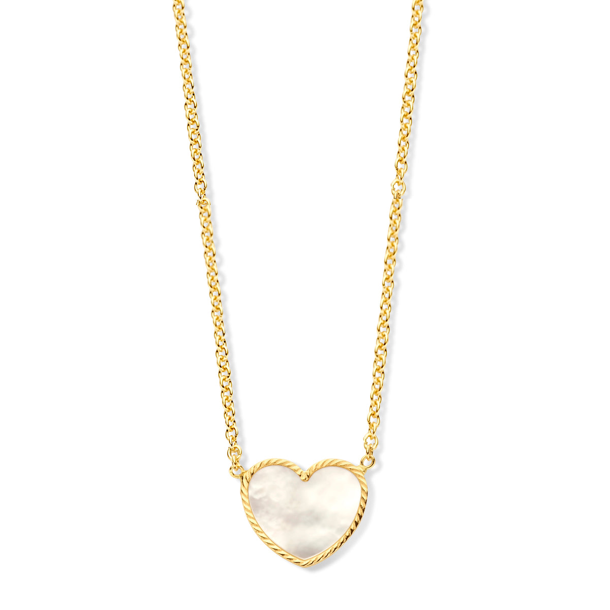 Gouden Ketting met hartje en Parelmoer 067085N