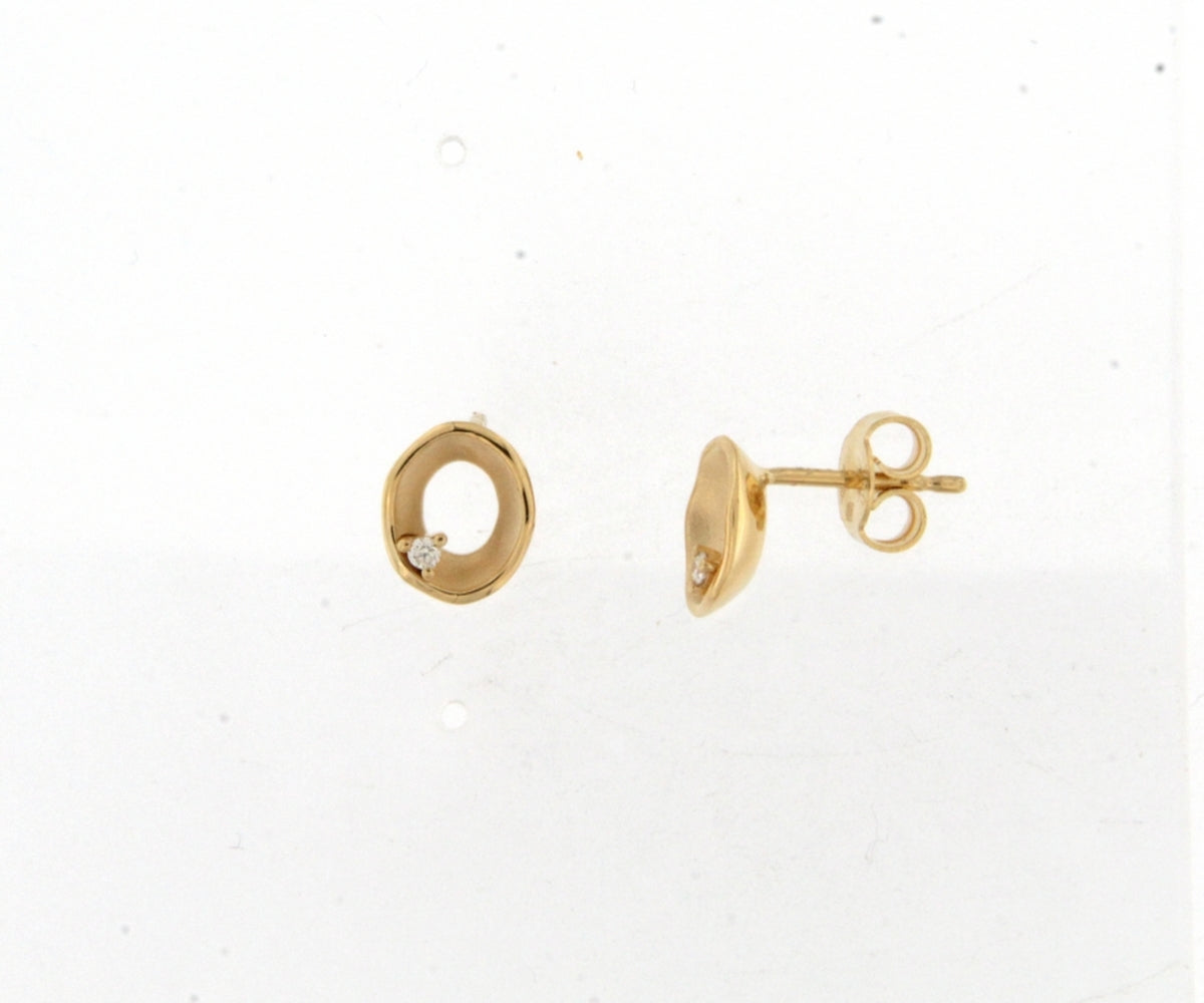 18kt geel gouden oorbellen met briljant 069522/A