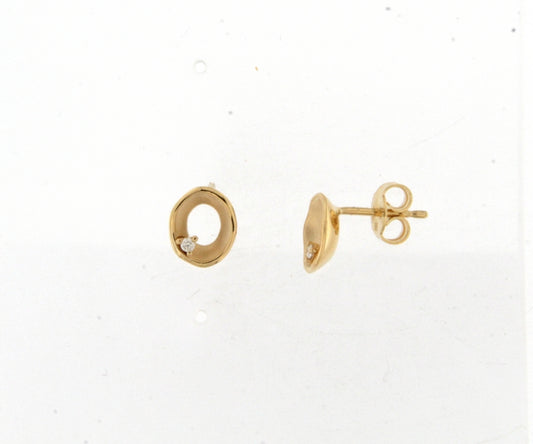18kt geel gouden oorbellen met briljant 069522/A