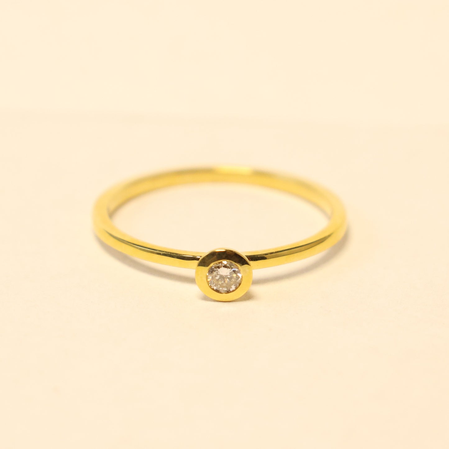 18KT geel gouden ring met briljant 91CN26A