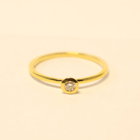 18KT geel gouden ring met briljant 91CN26A