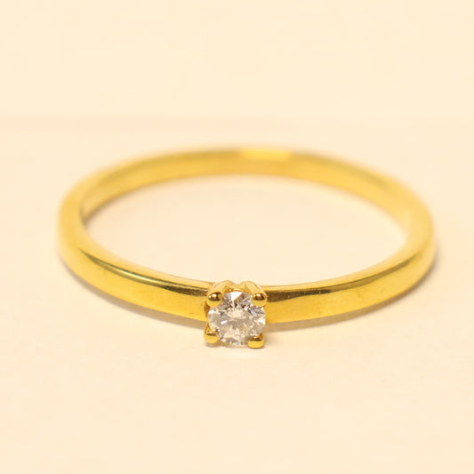 18KT geel gouden ring met briljant 91EL32A