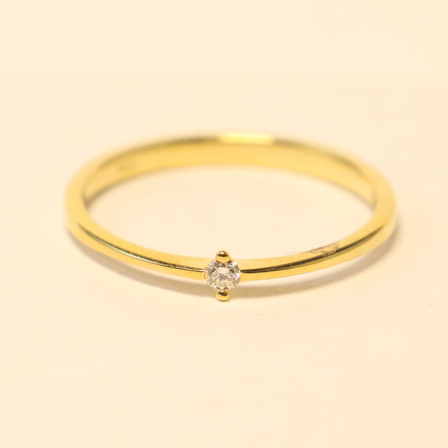18KT geel gouden ring met briljant 91GU21A