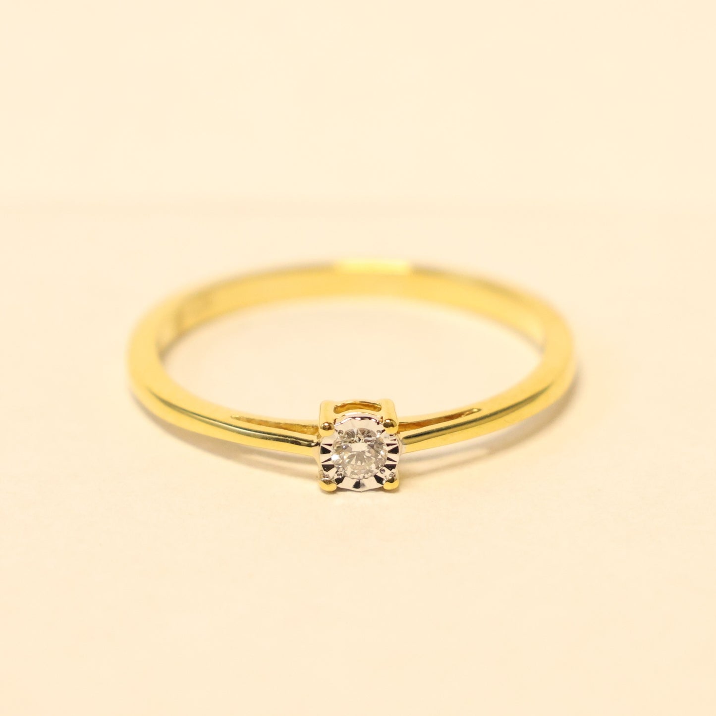 18KT geel gouden ring met briljant 9A1824A