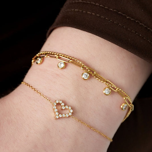 Roestvrij Stalen gele fantasie dubbele Armband