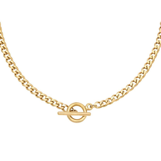 Roestvrij Stalen statement Halsketting T-sluiting