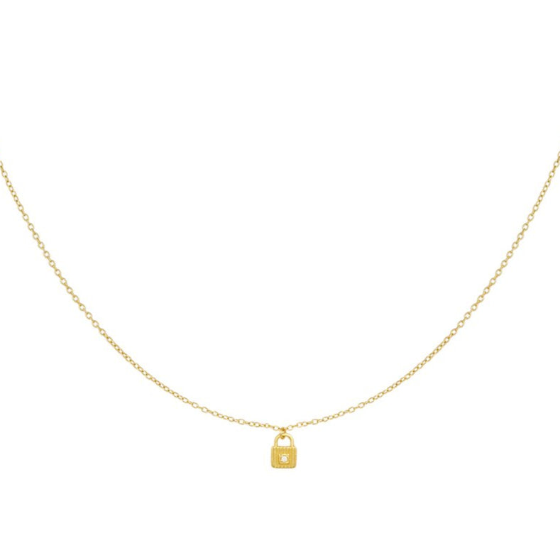 Vergulde 925 Sterling zilveren Halsketting met slotje hanger