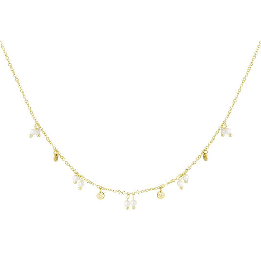 Roestvrij Stalen Halsketting met parelbedeltjes