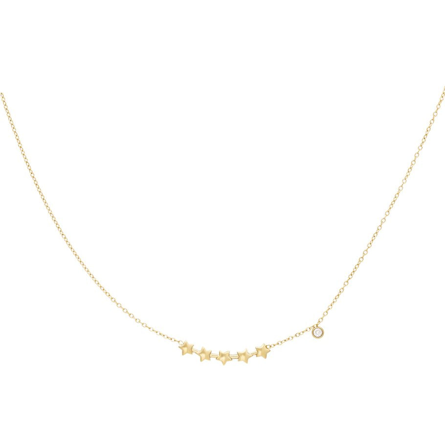 Roestvrij Stalen gele fantasie Halsketting met sterren hanger