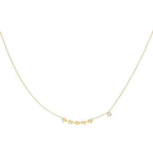 Roestvrij Stalen gele fantasie Halsketting met sterren hanger