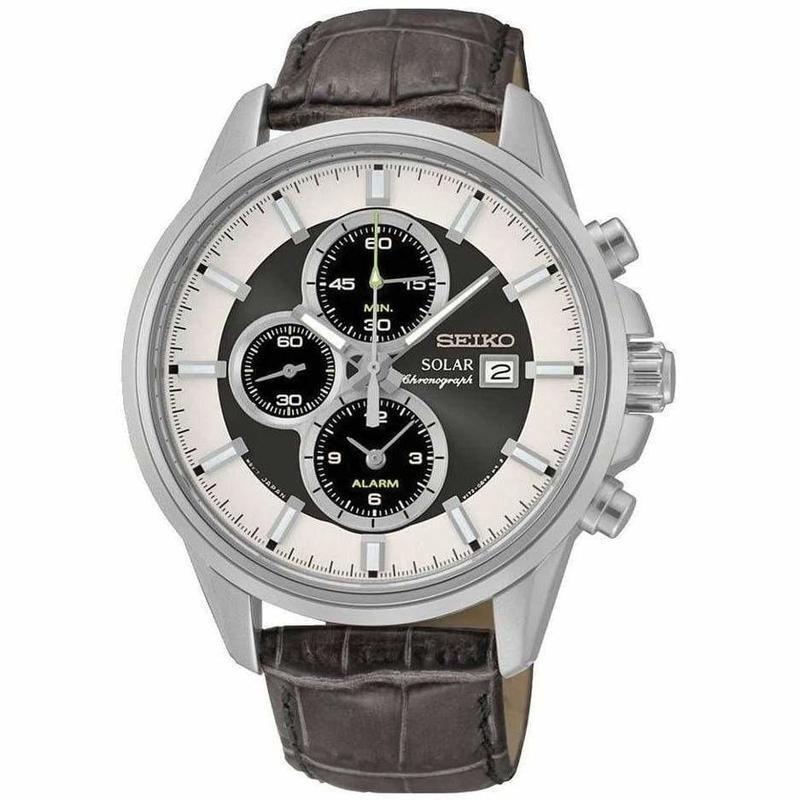 Seiko heren horloge solar chronograaf alarm SSC259P1