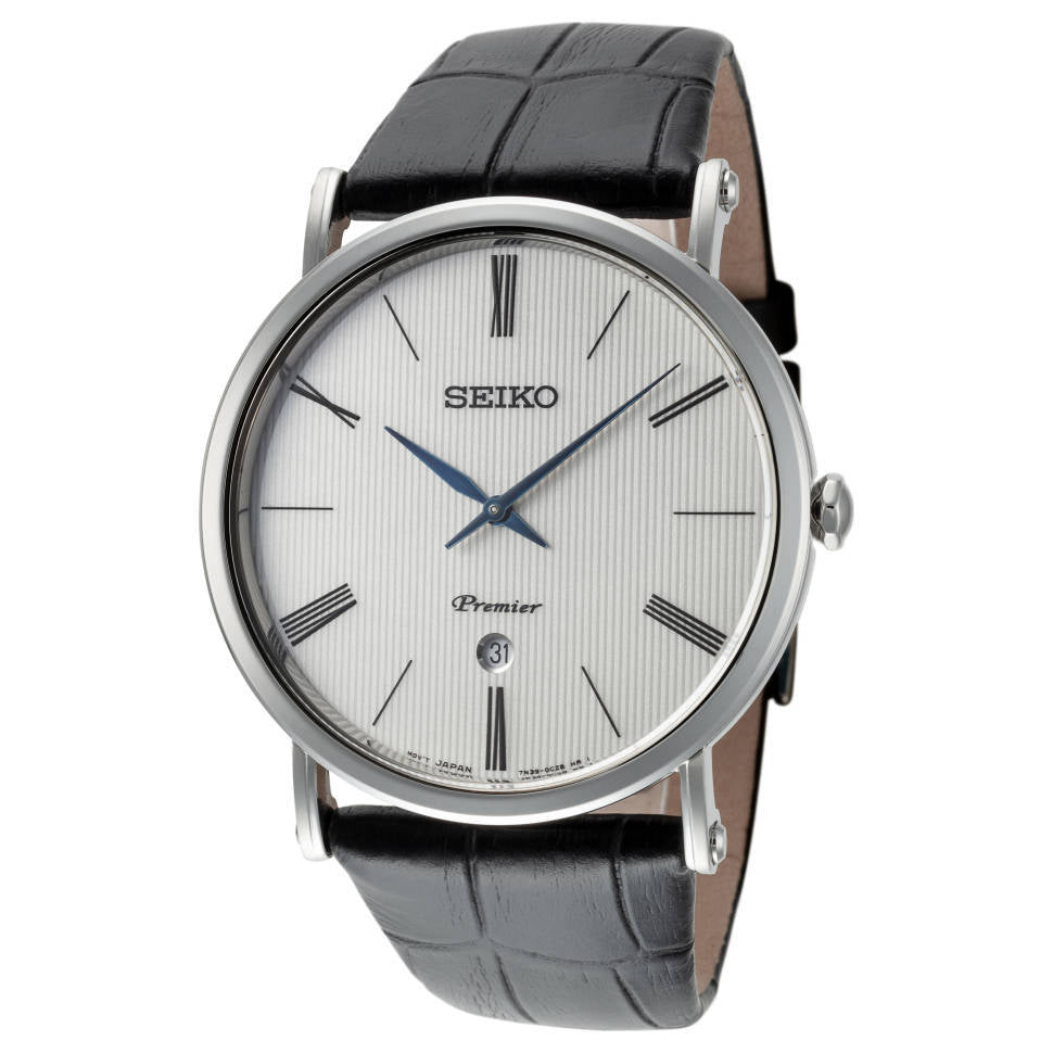 Seiko horloge heren Premier SKP395P1 quartz white dial