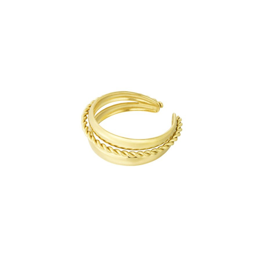 Roestvrij Stalen gele triple Ring