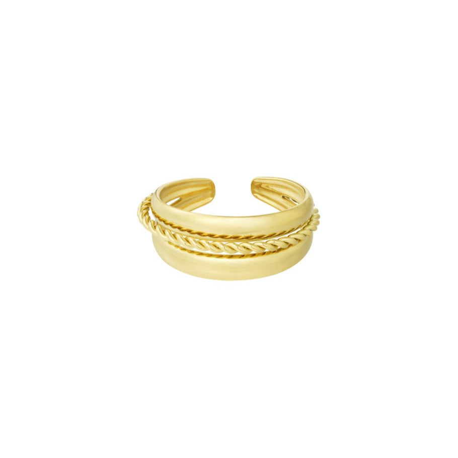 Roestvrij Stalen gele triple Ring