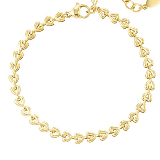 Roestvrij Stalen fijne gele fantasie hartjes Armband