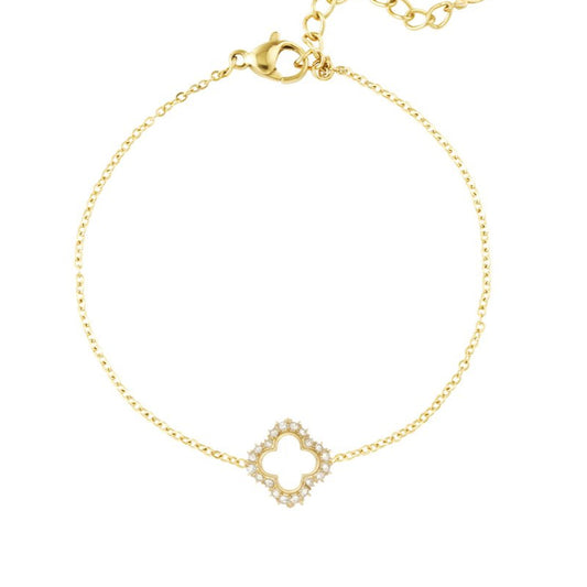 Roestvrij Stalen gele fantasie Armband klaver