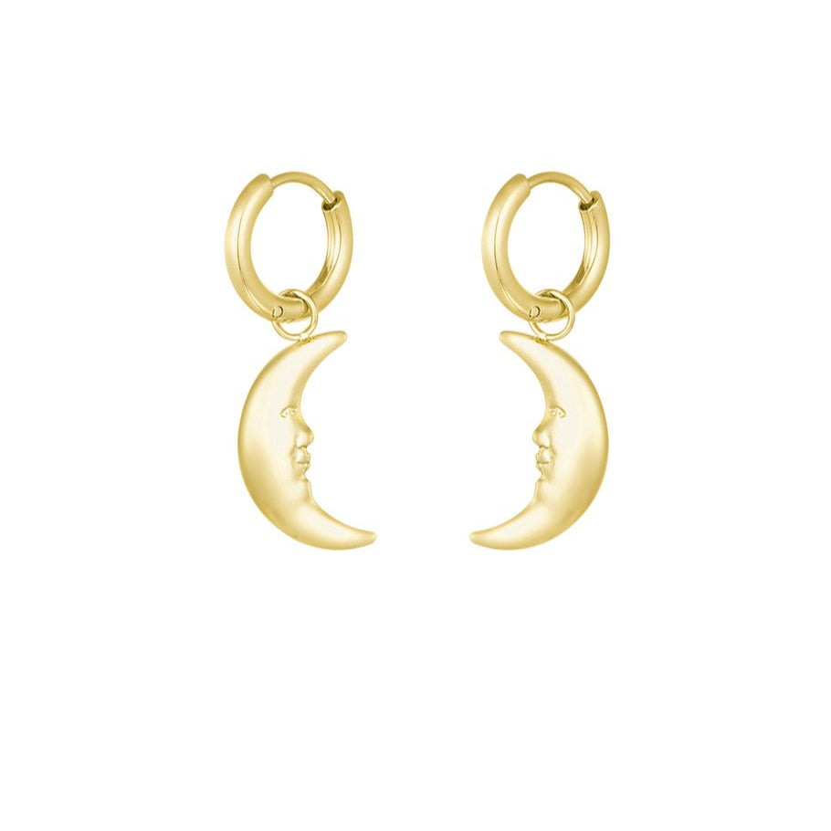Roestvrij Stalen gele Oorbellen halve maan