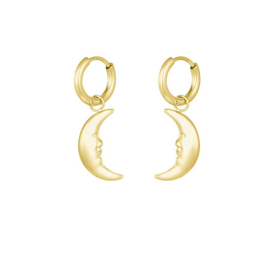 Roestvrij Stalen gele Oorbellen halve maan