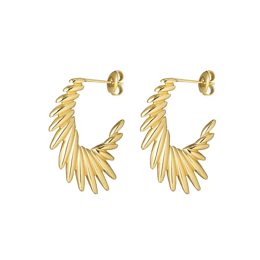 Roestvrij Stalen gele statement Oorbellen stekel hoops