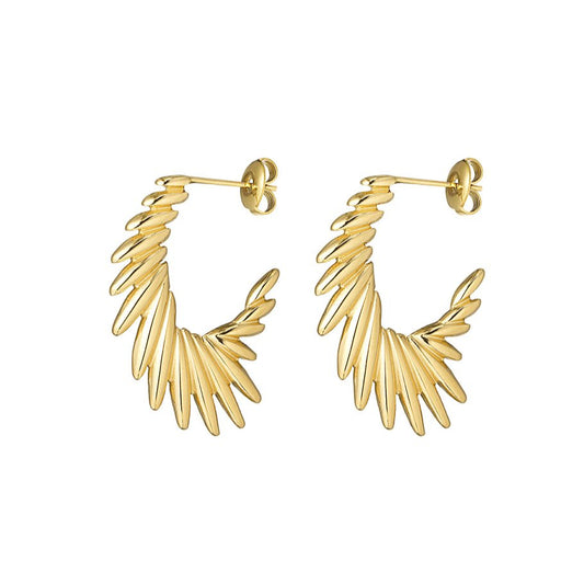 Roestvrij Stalen gele statement Oorbellen stekel hoops