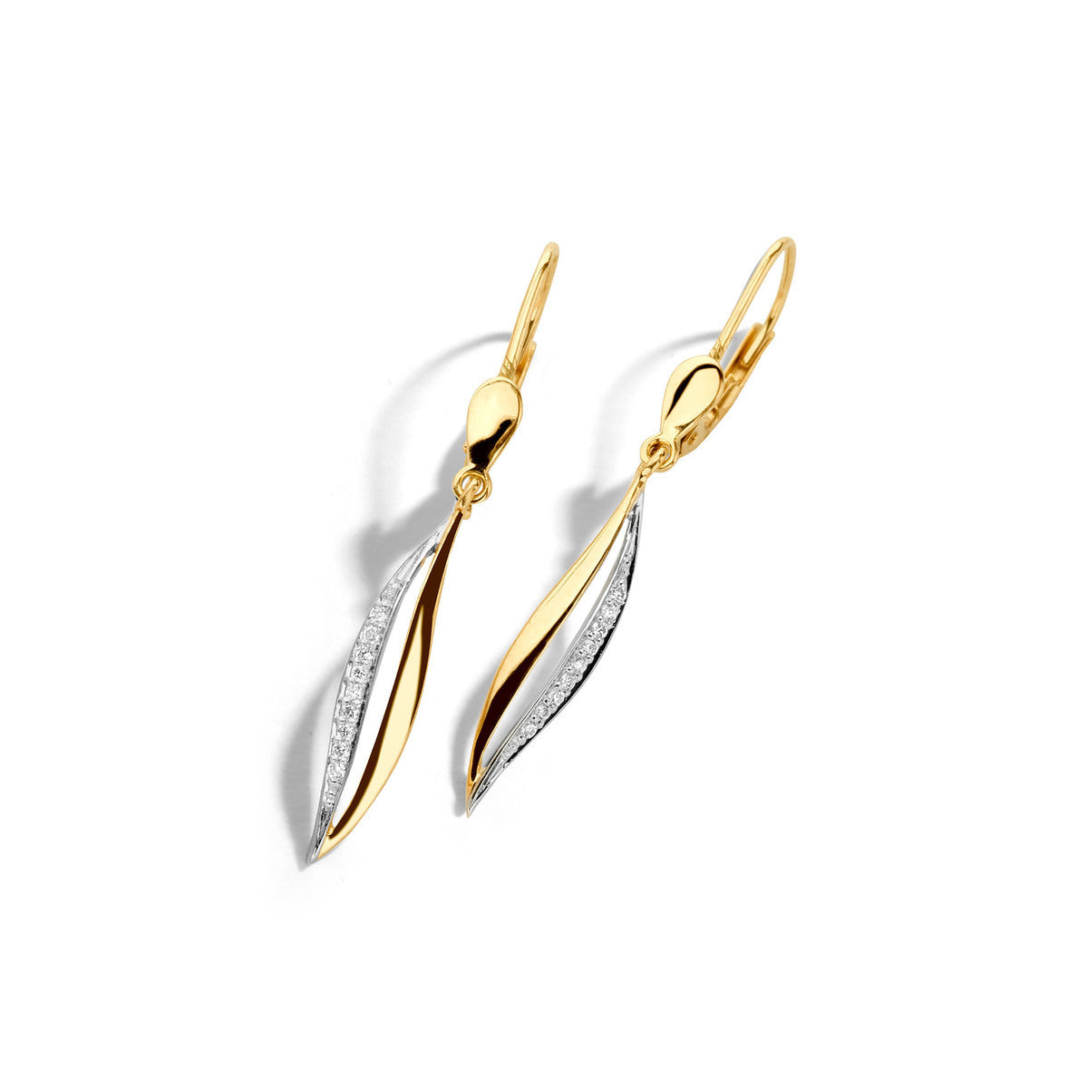 18KT gouden hangoorbellen 058867A