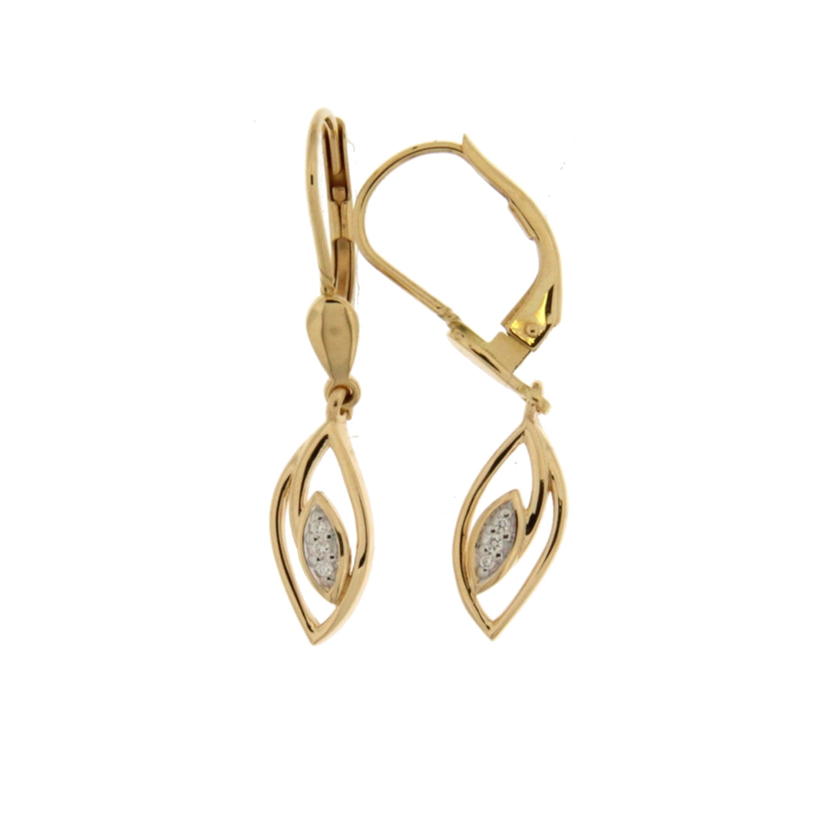 18KT gouden hangoorbellen 061885A