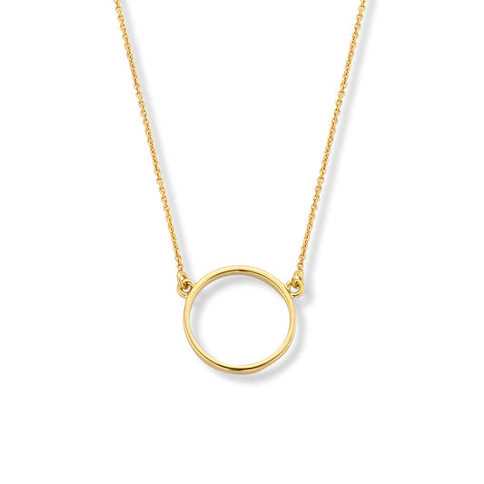18kt geel gouden ketting met tussenstuk 060739