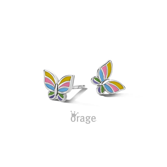 Orage kids oorbellen kleurrijke vlinder O/2977/A