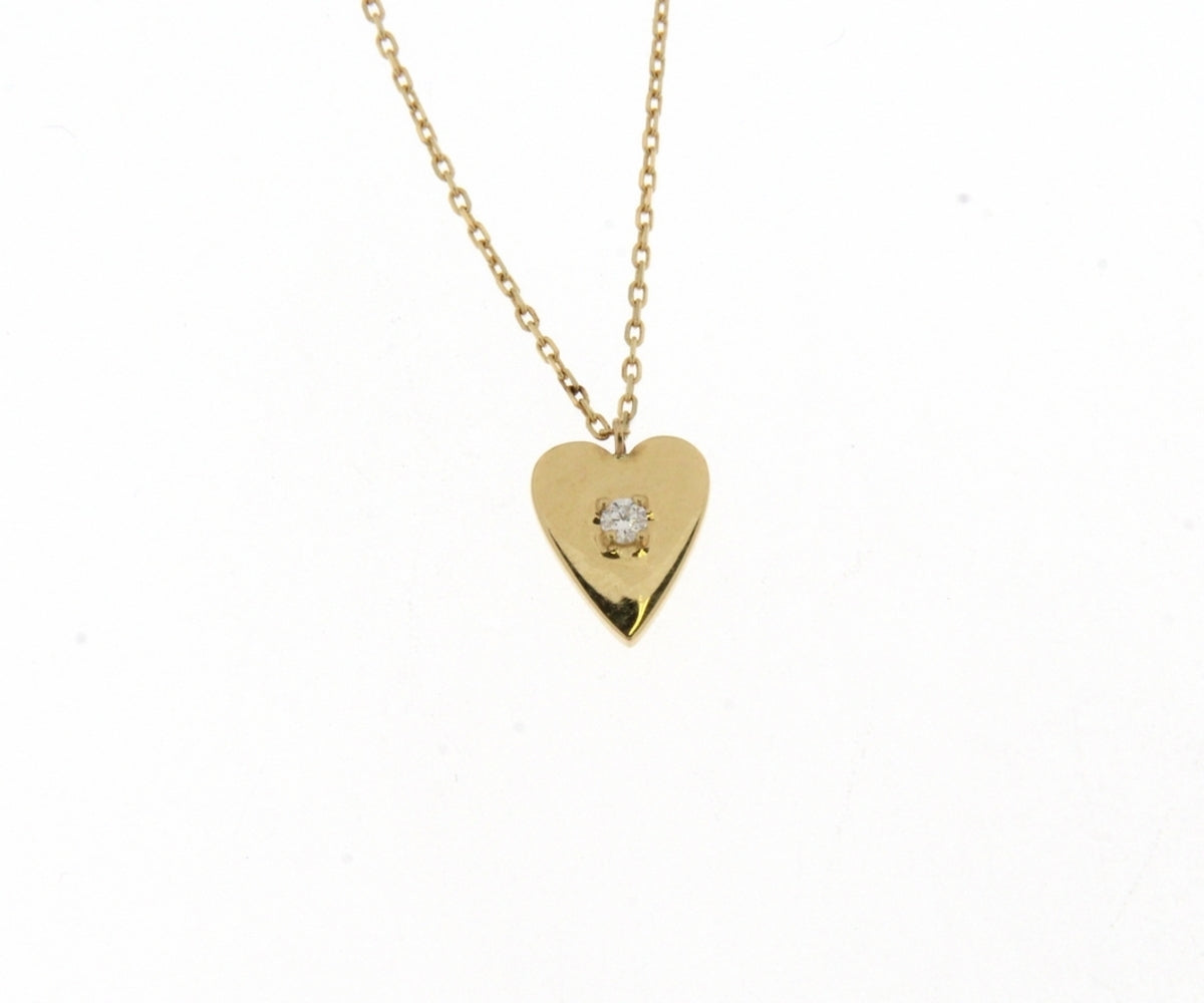 Ketting geel goud met tussenstuk met briljant 065940A