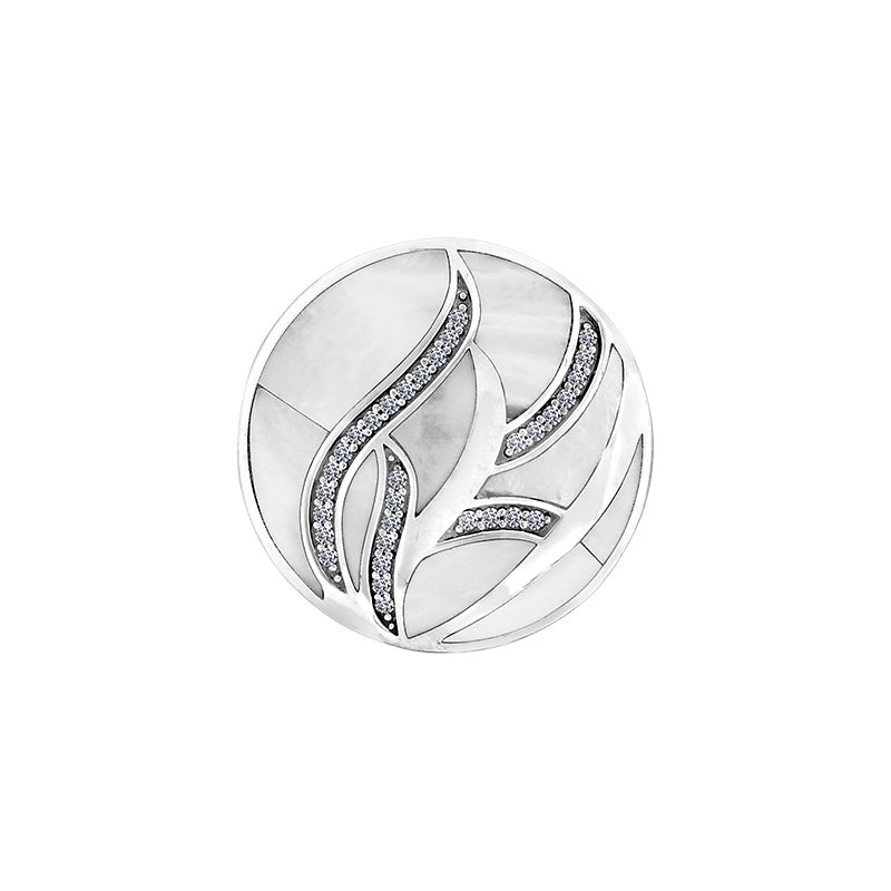 My imenso Mezza, insigne en argent, mosaïque de coquillages 24-2158