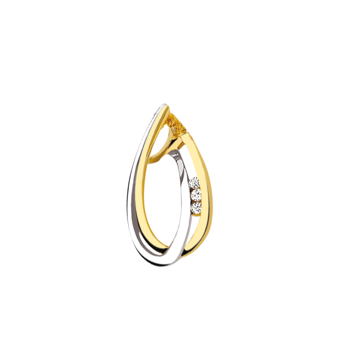 18kt geel en wit gouden hanger met briljant 046399/A