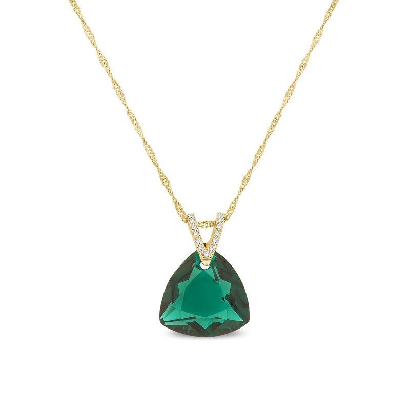 Spark vergulde zilveren ketting groene triangle Swarovski NCG643414EM