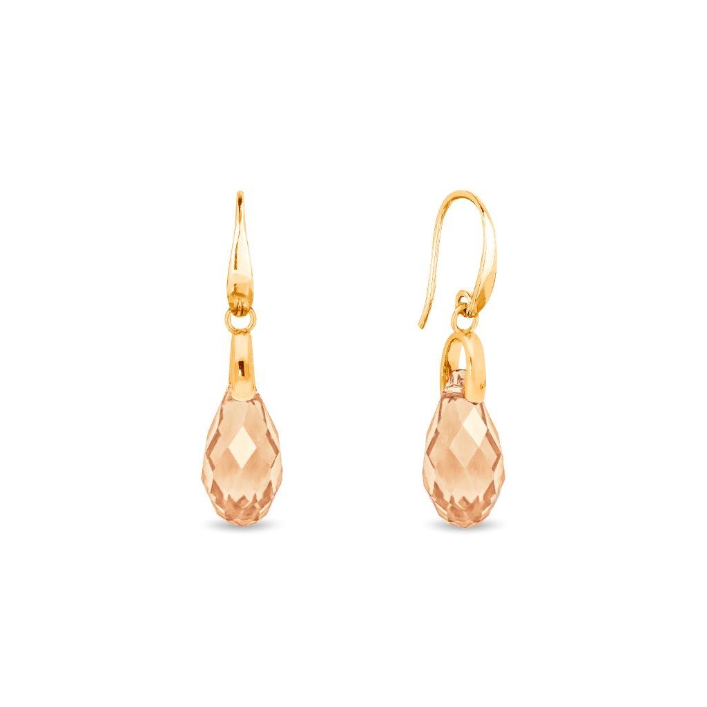 Spark 18karaat vergulde zilveren hangoorbellen met Swarovski kristallen KWG601013GS