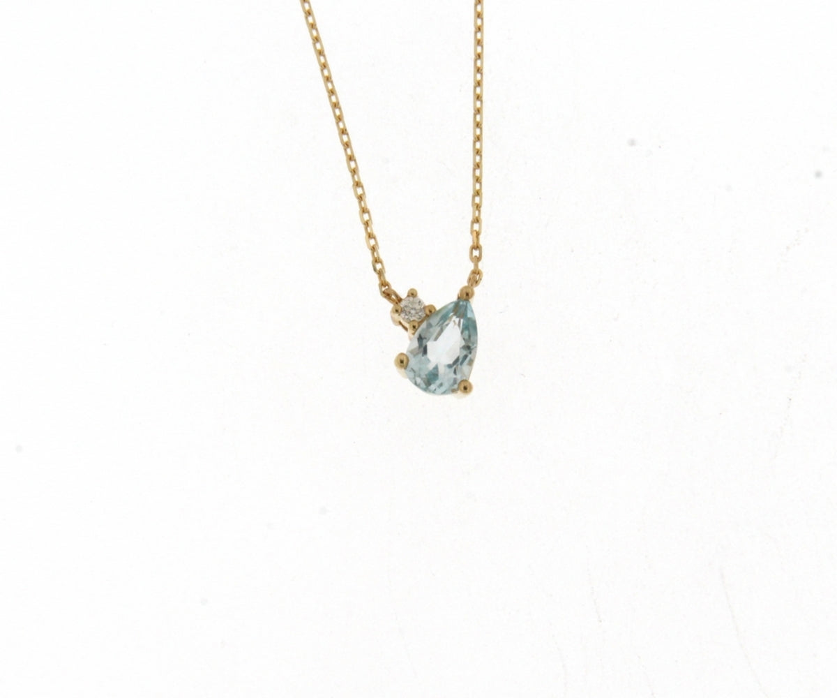 18kt geel gouden ketting met topaas en briljant 066488/TA