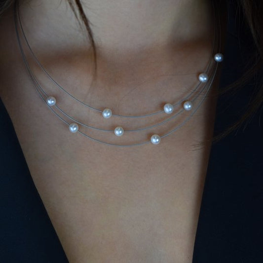 Boccia Titanium Collier met Parel 08041-01