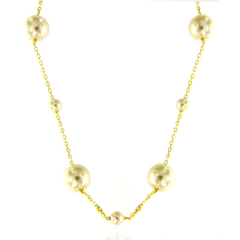 My imenso ODM 18karaat vergulde zilveren ketting met parels 70714011