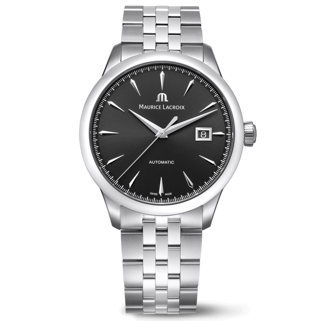 Maurice Lacroix 1975 Automatic Date 40mm 756008-SS002-330-1 stalen band zwarte wijzerplaat