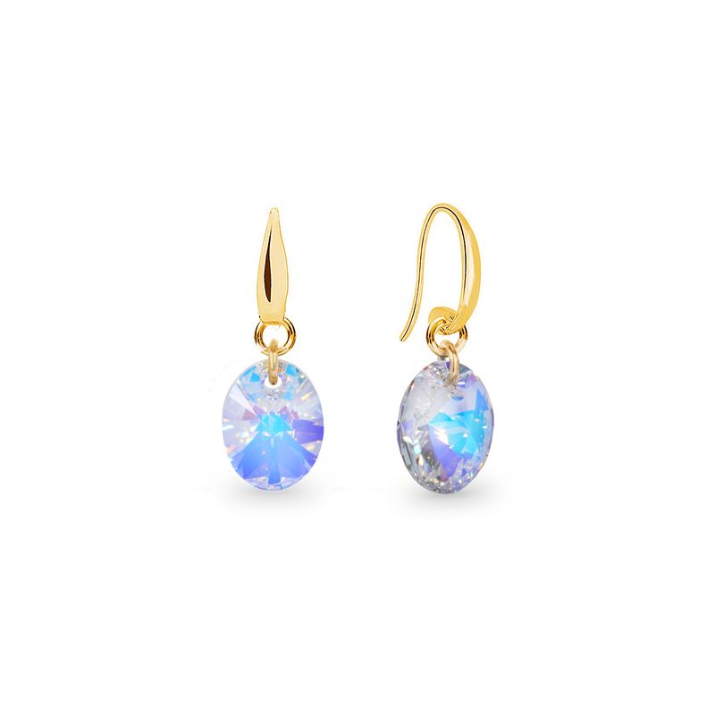 Spark 18karaat vergulde Zilveren hangoorbellen met Swarovski kristallen KWG602812AB