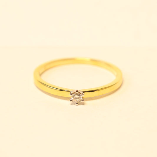 18KT geel gouden ring met briljant 91CT24A