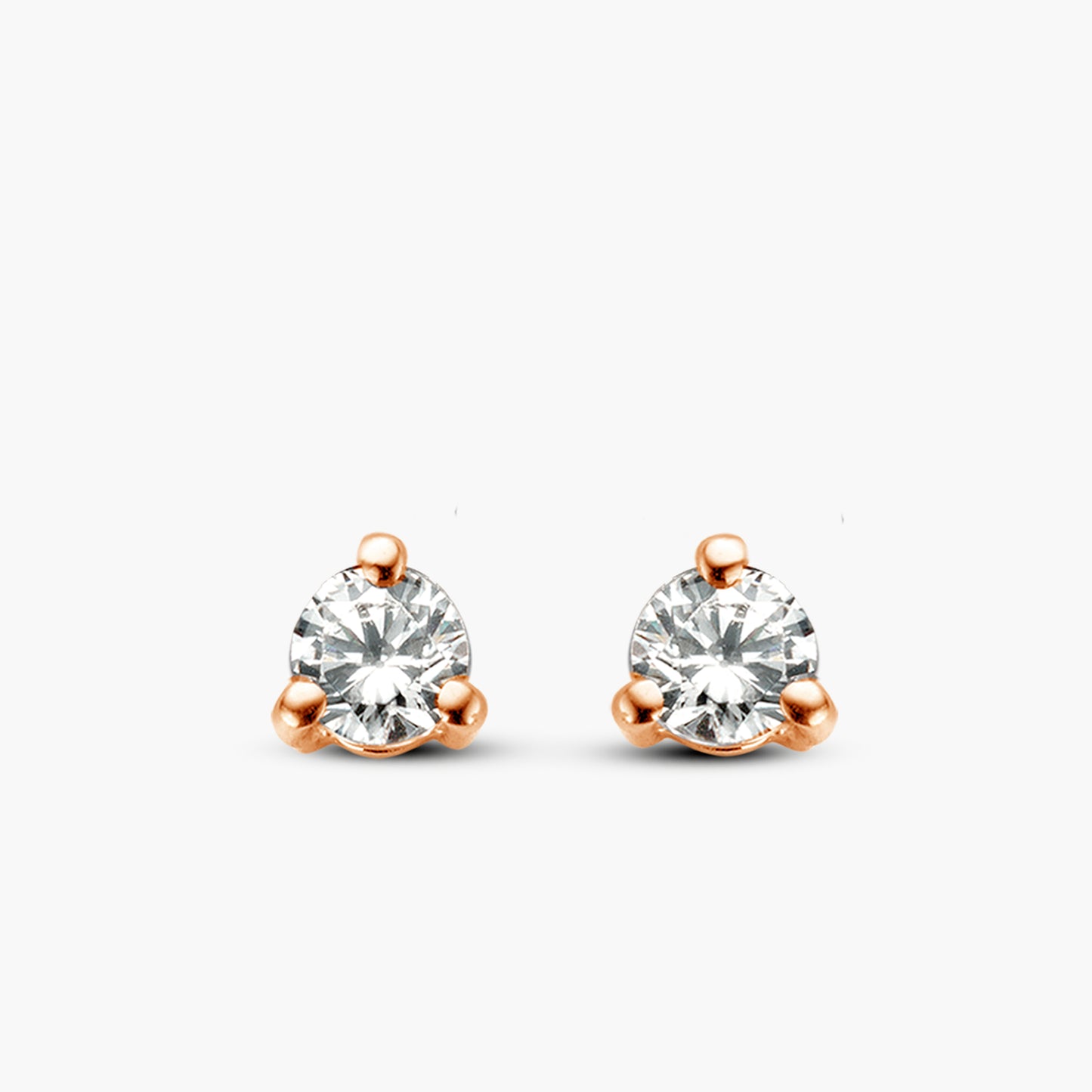 Earrings Solitaire Three roségoud
