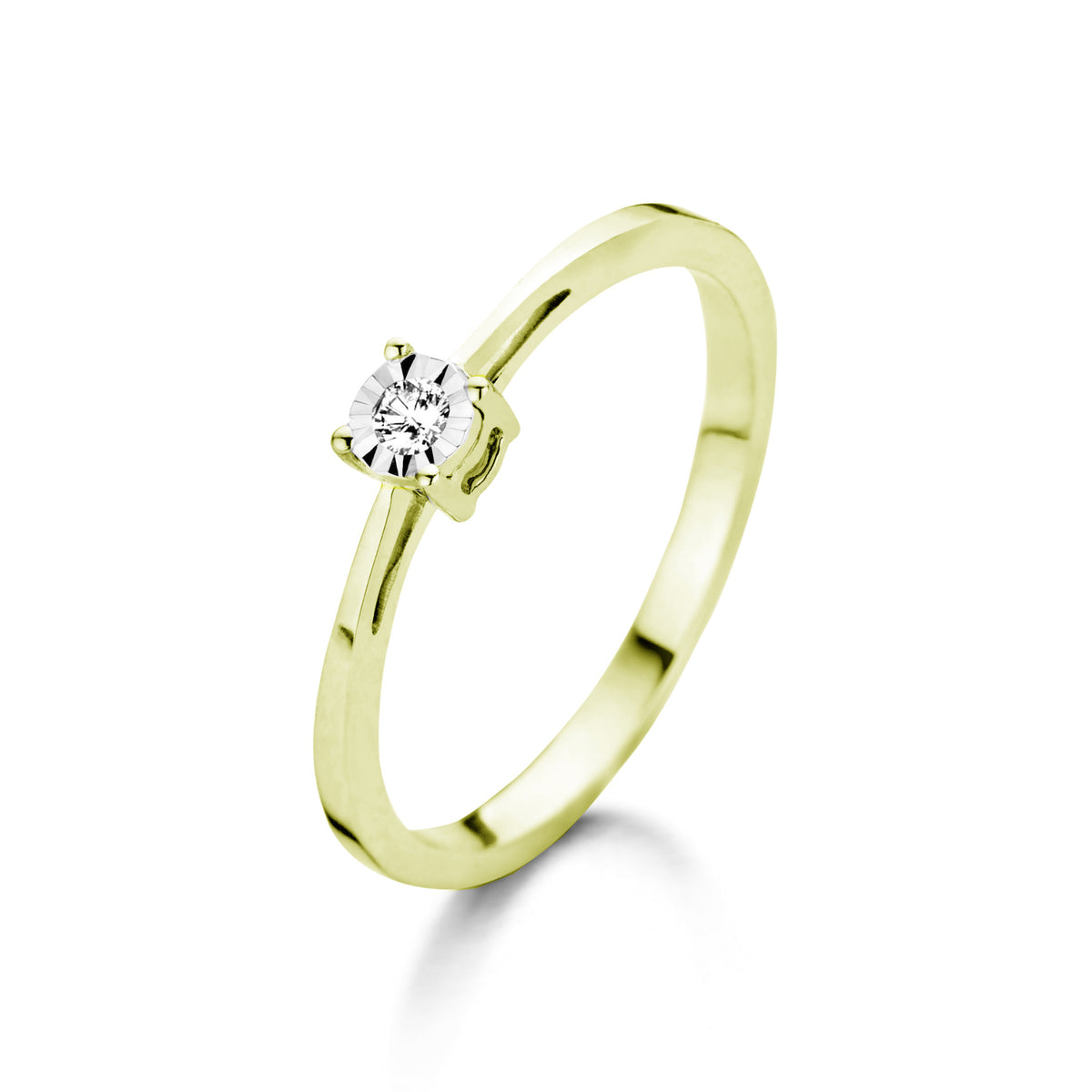 18KT geel gouden ring met briljant 9A1824A